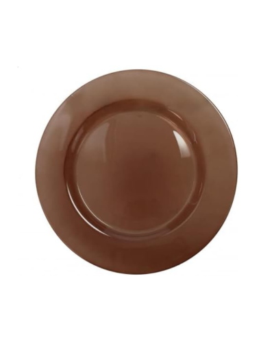 SOTTOPIATTO 1PZ MOKA VETRO