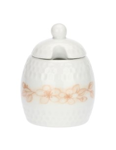 Mini zuccheriera in porcellana con cucchiaino