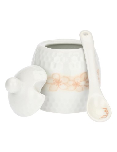 Mini zuccheriera in porcellana con cucchiaino