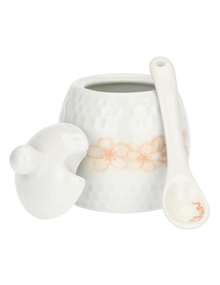 Mini zuccheriera in porcellana con cucchiaino