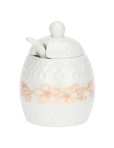 Mini zuccheriera in porcellana con cucchiaino