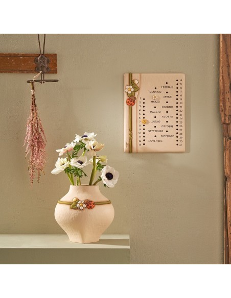 Thun - Vaso in ceramica con coccinella Country Bloom, medio