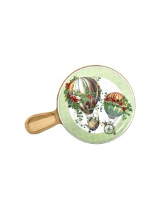 Tagliere wonderland porcellana/bamboo con coltello formaggio inox