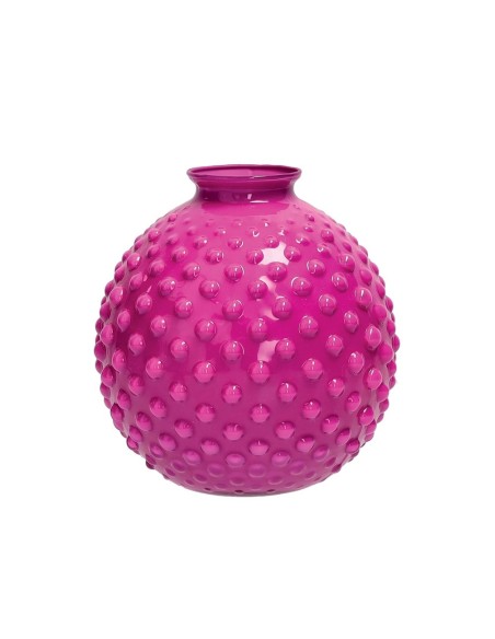 Vaso Bolle fucsia vetro D 16