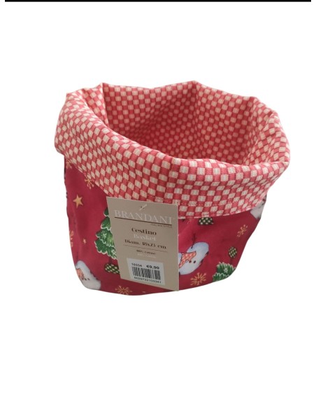 CESTINO PORTA PANE ROSSO NATALE